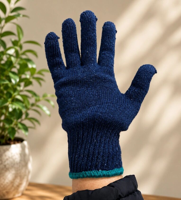 Knitted hand gloves